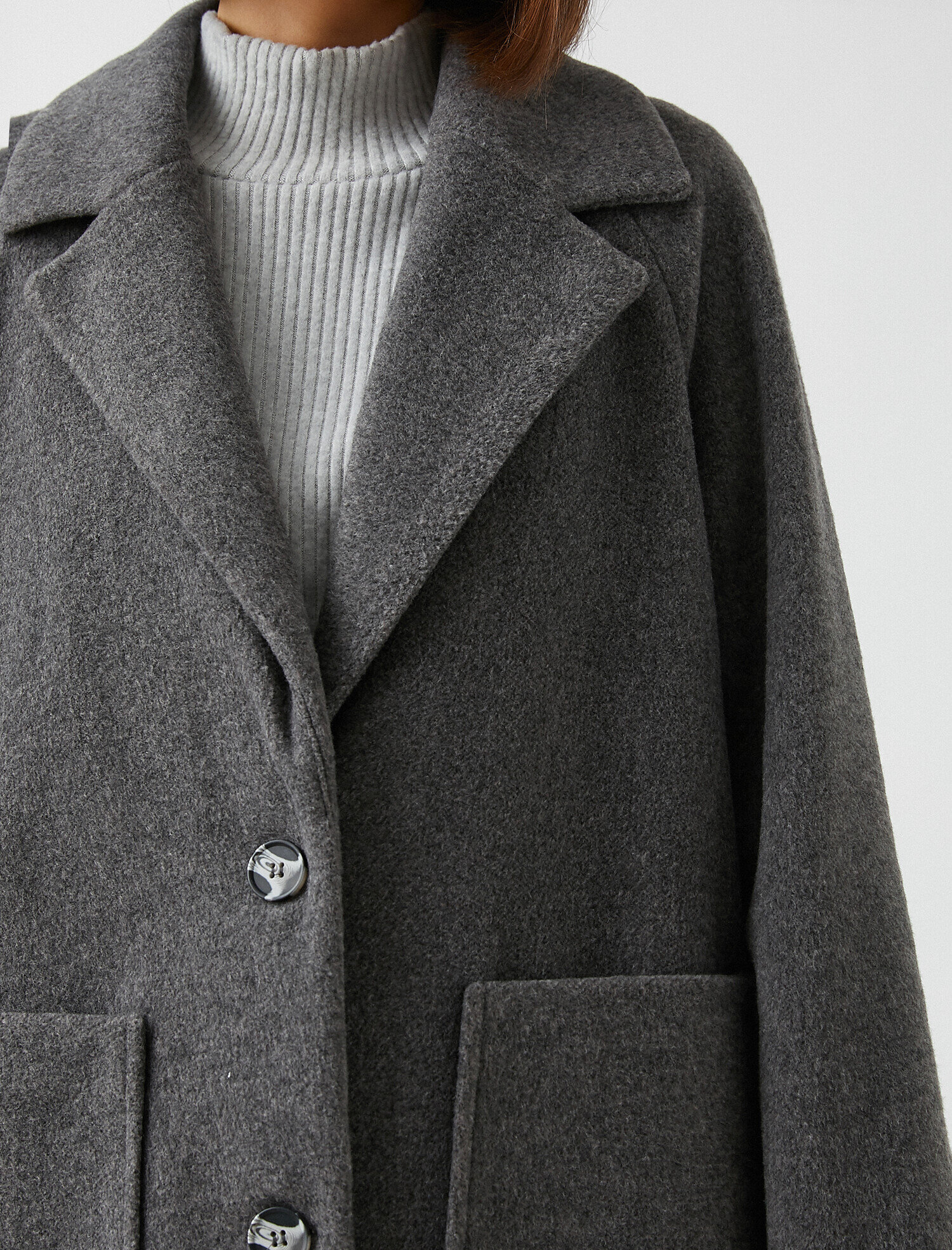   Katlı Yaka Uzun Kaban