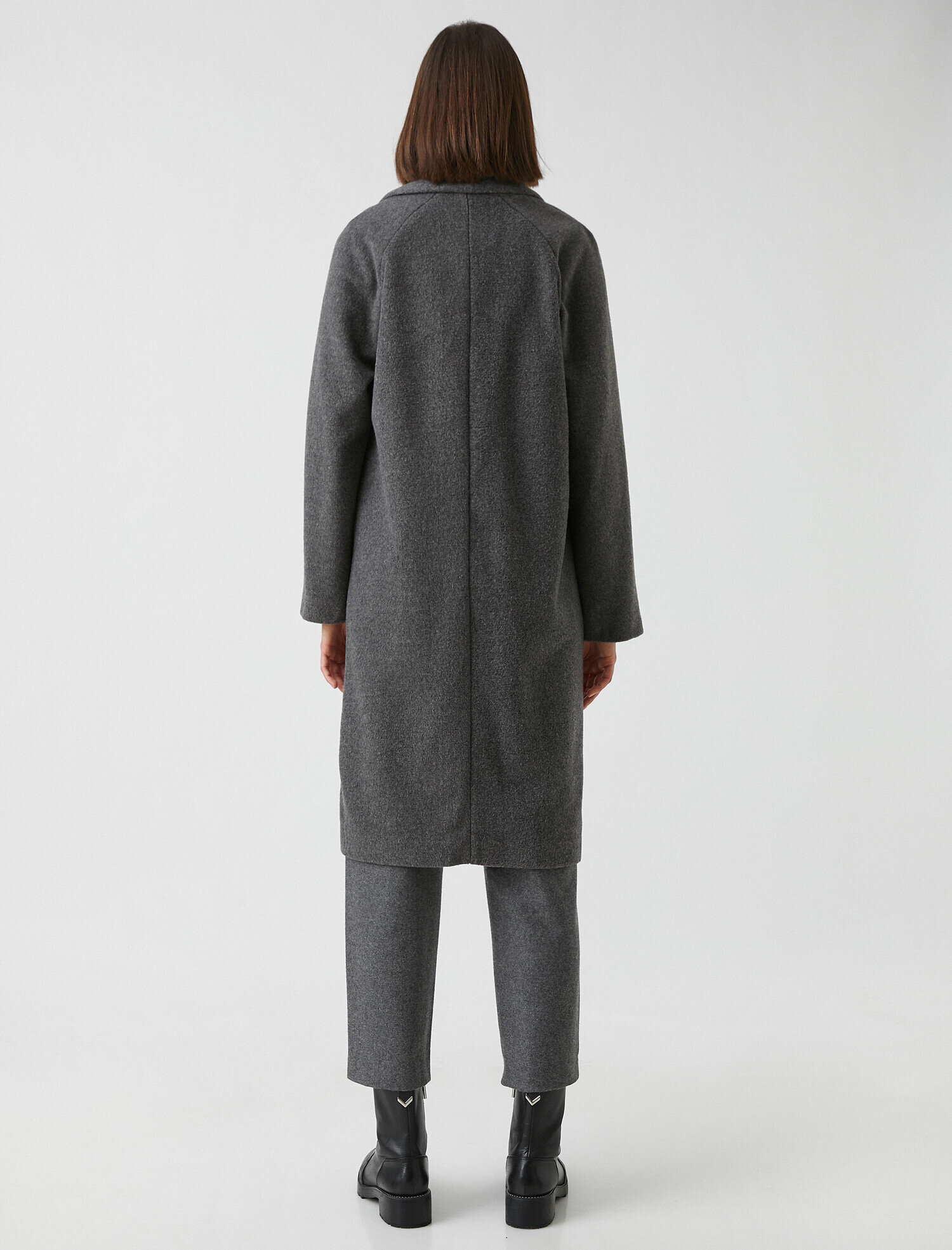   Katlı Yaka Uzun Kaban