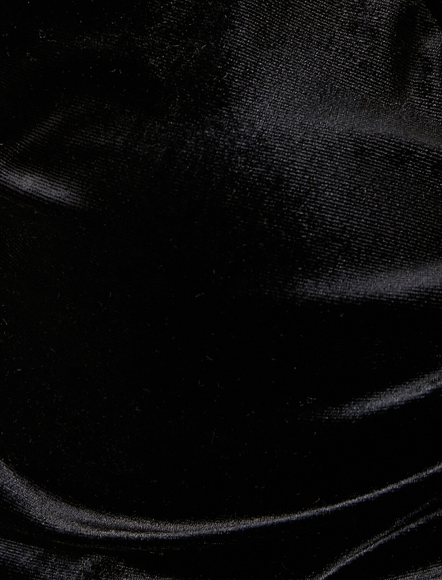   Uzun Kollu Tişört V Yaka Önden Büzgülü Kadife