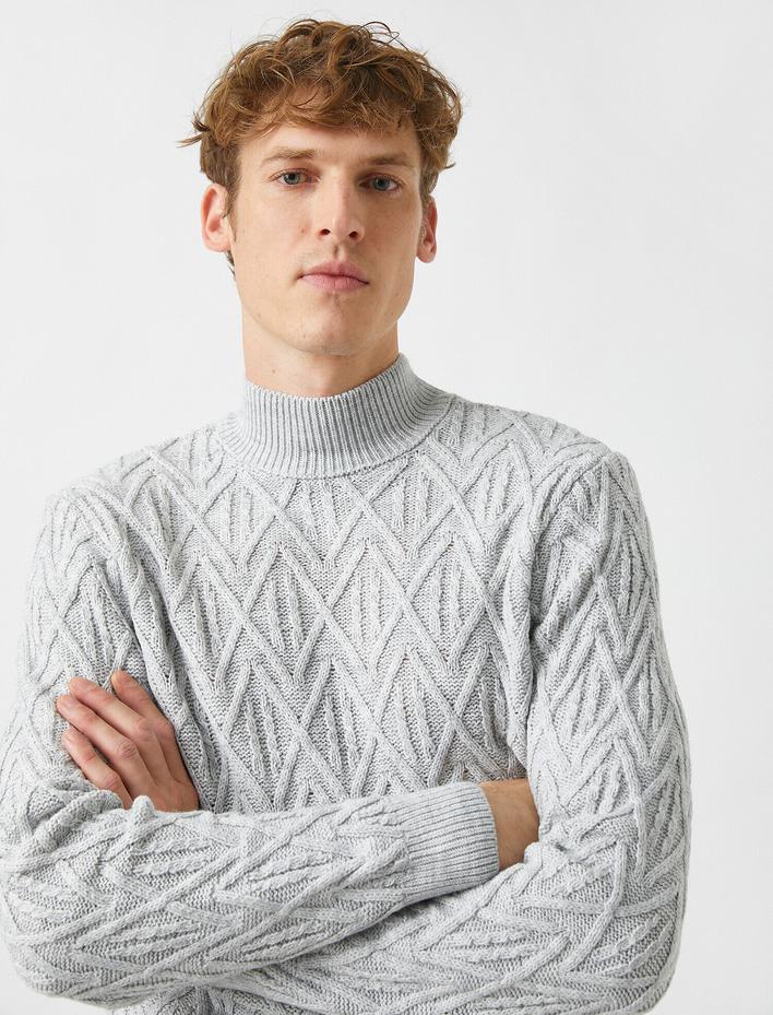  Balıkçı Yaka Jakarlı Kazak