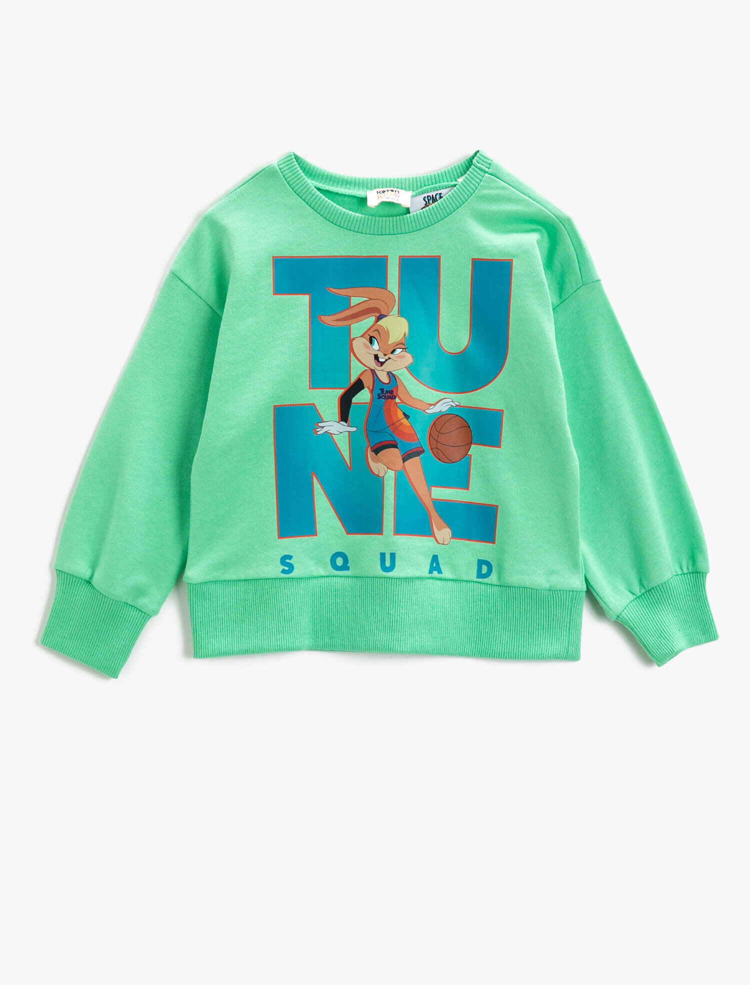  Kız Çocuk Lola Bunny Lisanslı Baskılı Uzun Kollu Sweatshirt Pamuklu Bisiklet Yaka