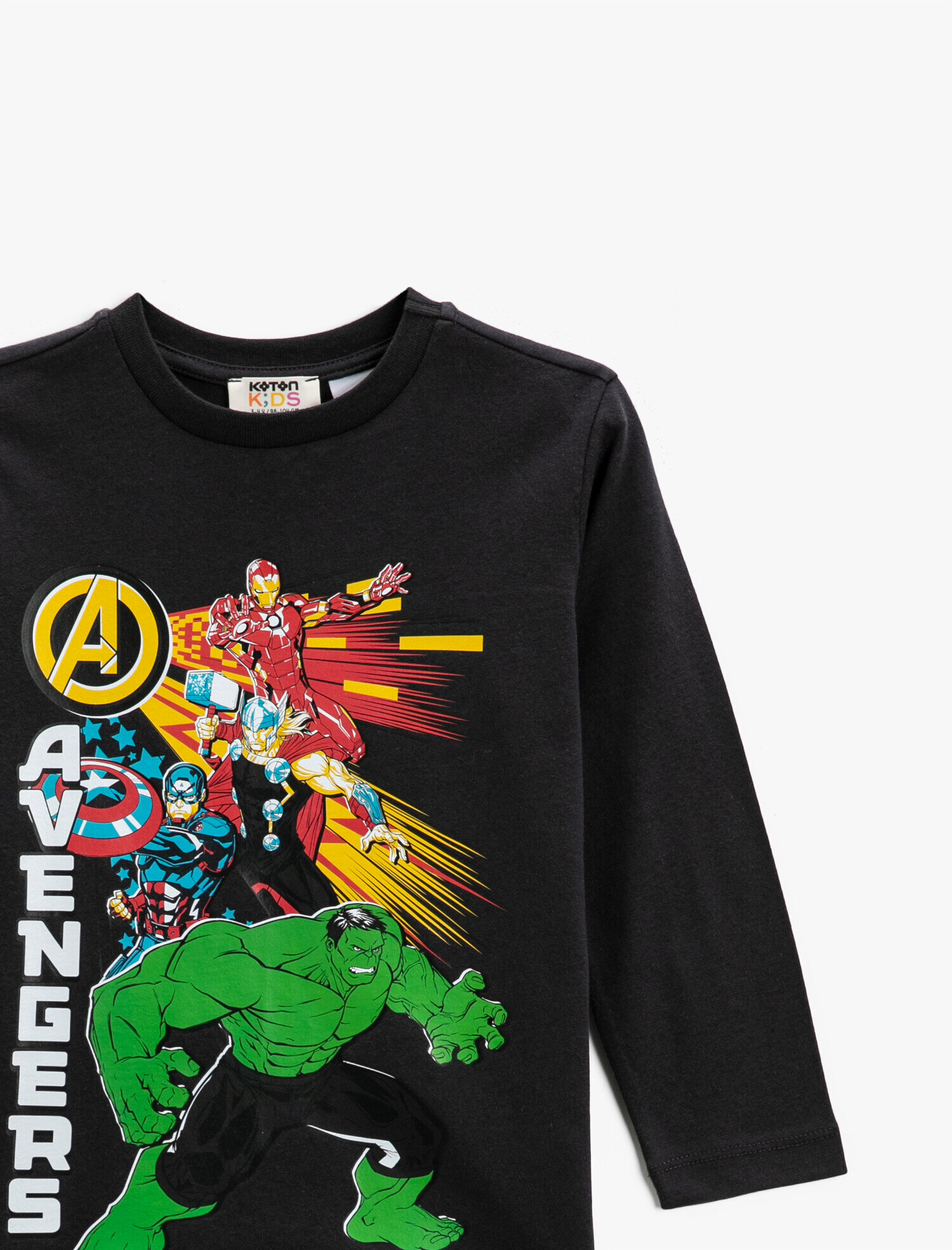  Erkek Çocuk Avengers Lisanslı Baskılı Tişört Uzun Kollu Pamuklu