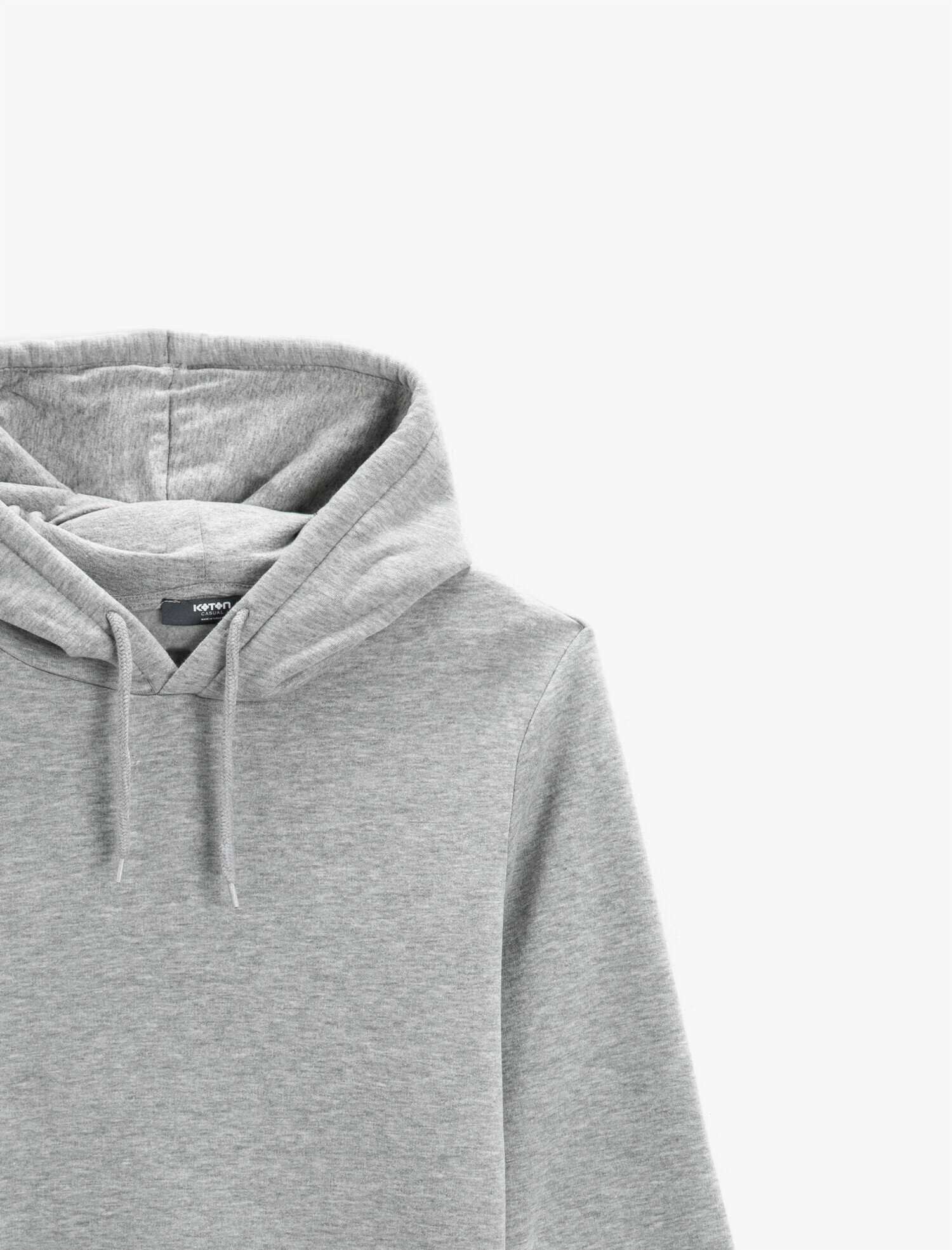 Basic Kapşonlu Sweatshirt Şardonlu