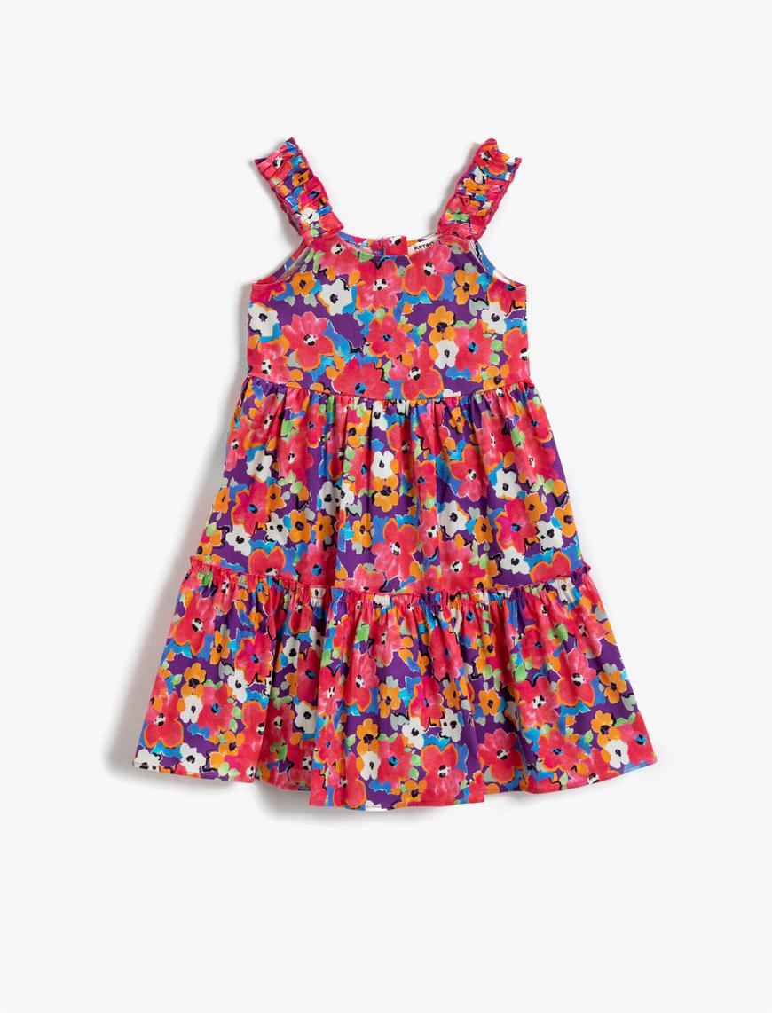 Kız Çocuk Çiçekli Yazlık Elbise