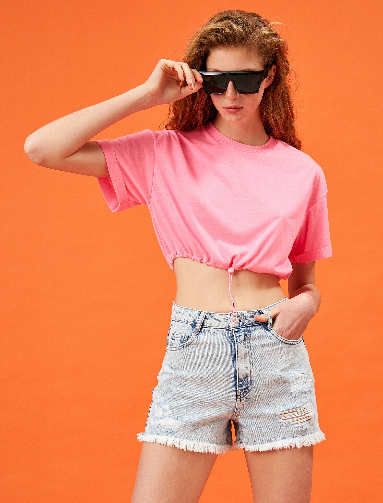   Baskılı Tişört Bisiklet Yaka Kısa Kollu Pamuklu