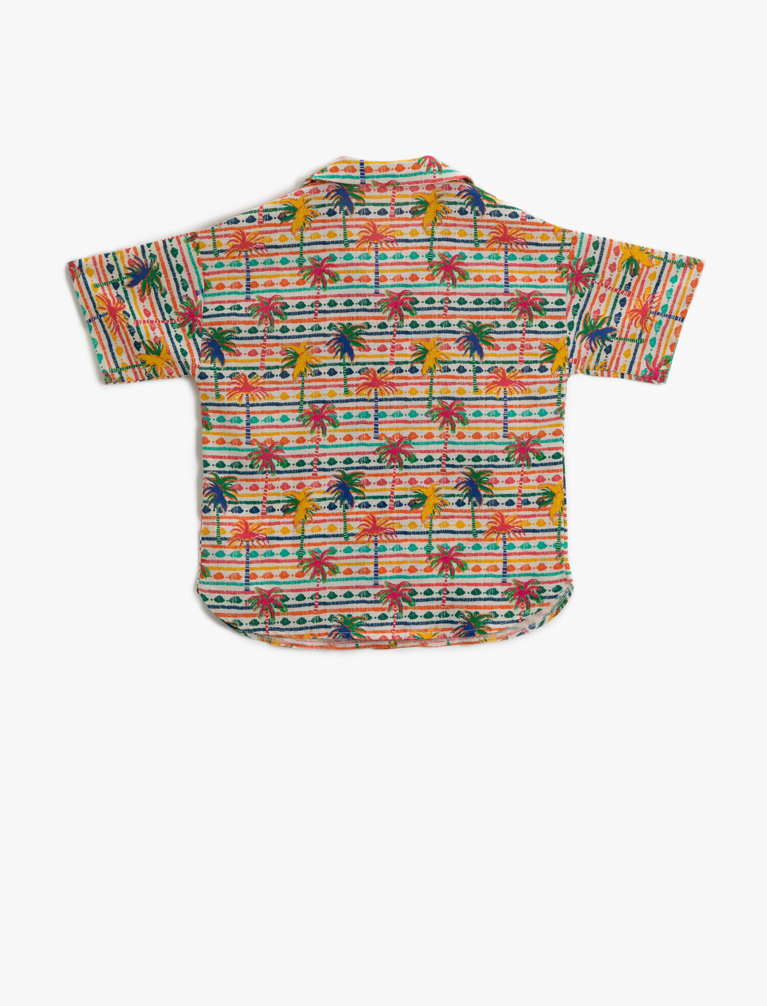  Kız Çocuk Kısa Kollu Gömlek Pamuklu Baskılı