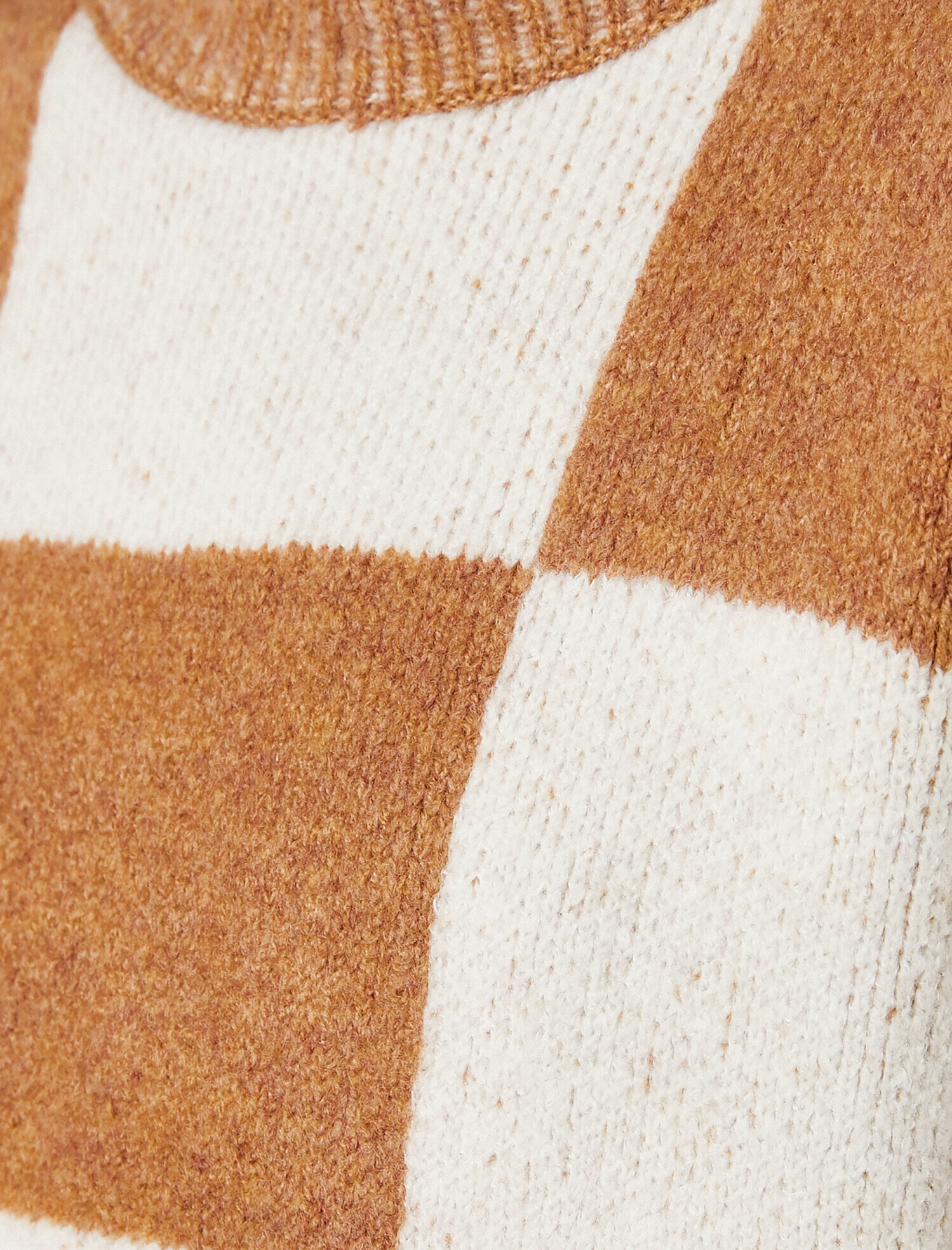   Bisiklet Yaka Kareli Uzun Kollu Triko Kazak