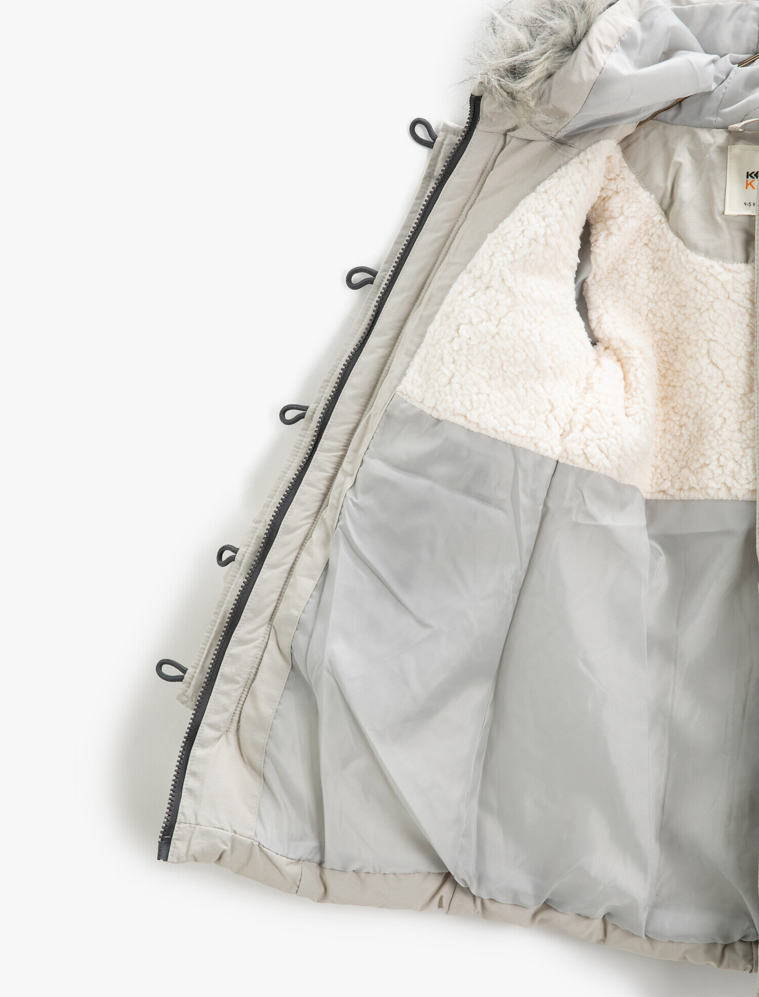  Kız Çocuk Suni Kürk Kapşonlu Şişme Kaban