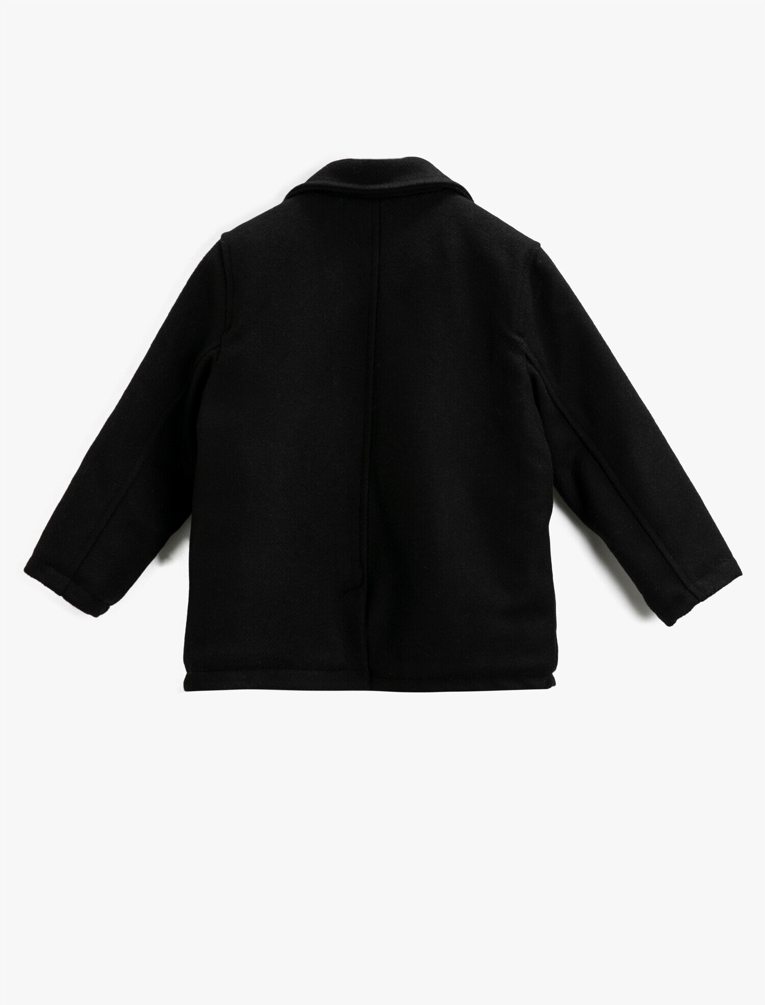 Erkek Çocuk Kaşe Gömlek Yaka Kaban Düğmeli