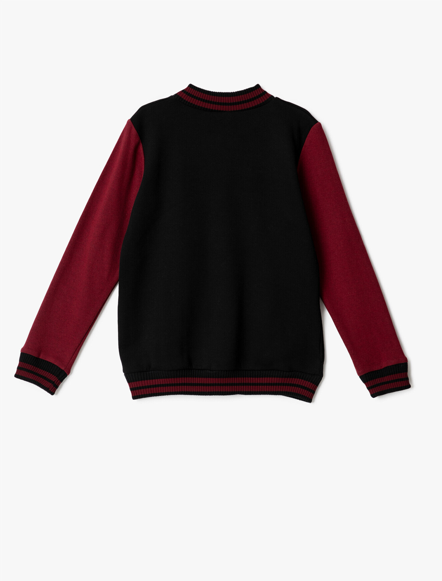  Erkek Çocuk Baskılı Sweat Kolej Hırka Yakası Çizgili