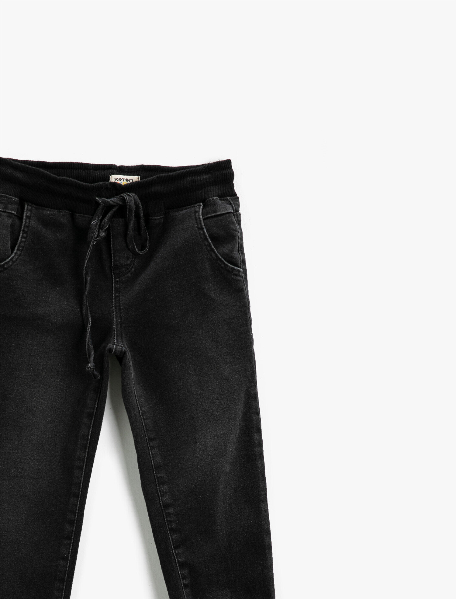  Erkek Çocuk Kot Pantolon Jogger Beli Lastikli Cepli Pamuklu - Jegging Jean