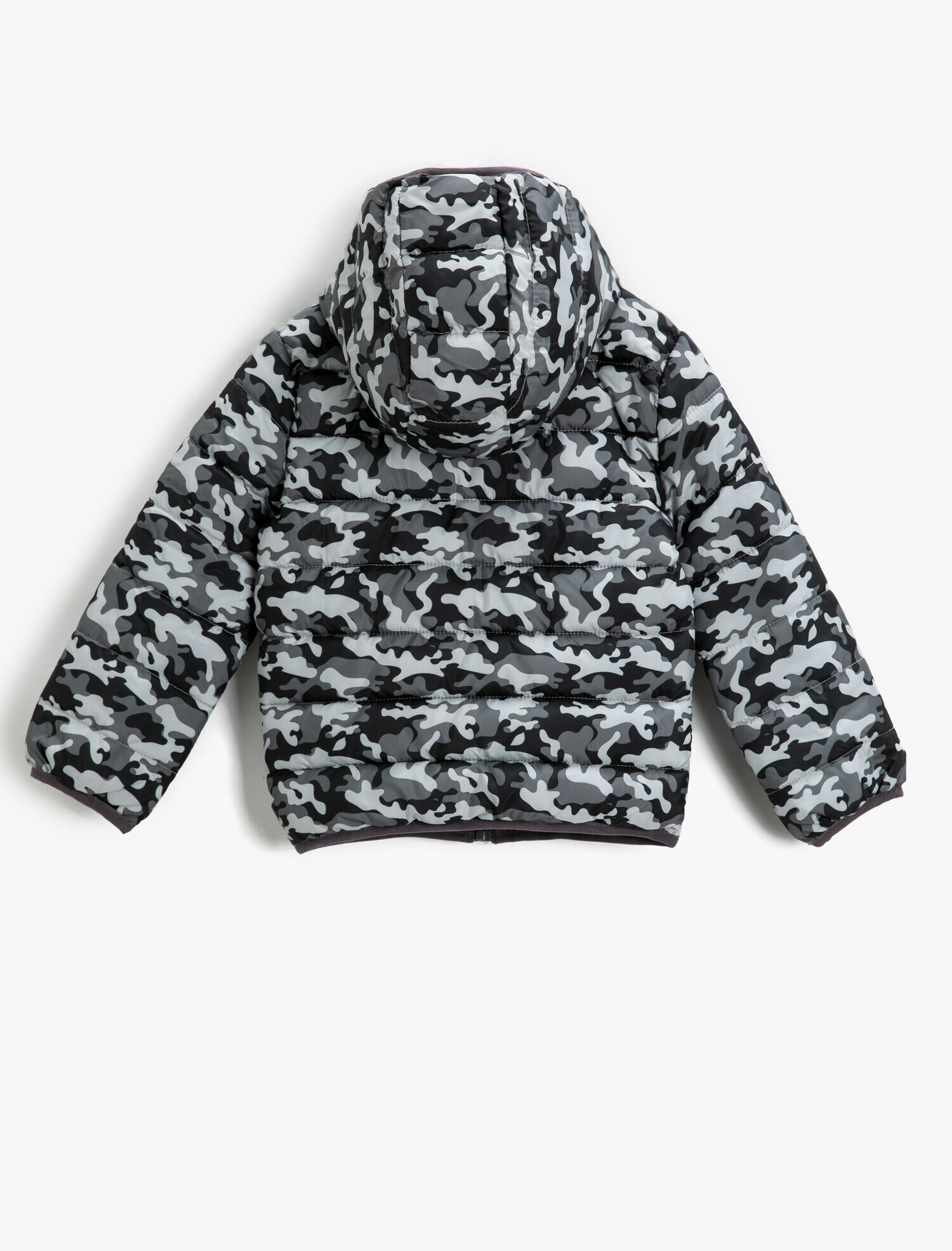 Erkek Çocuk Kapüşonlu Fermuarlı Anorak Şişme Mont