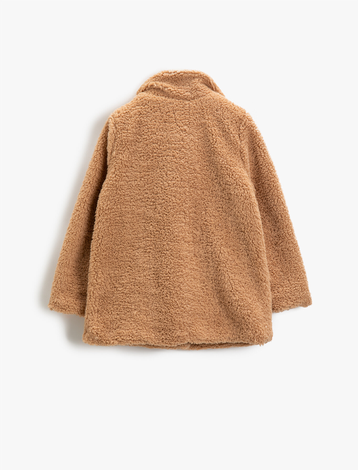  Kız Çocuk Peluş Mont Cepli Dik Yakalı