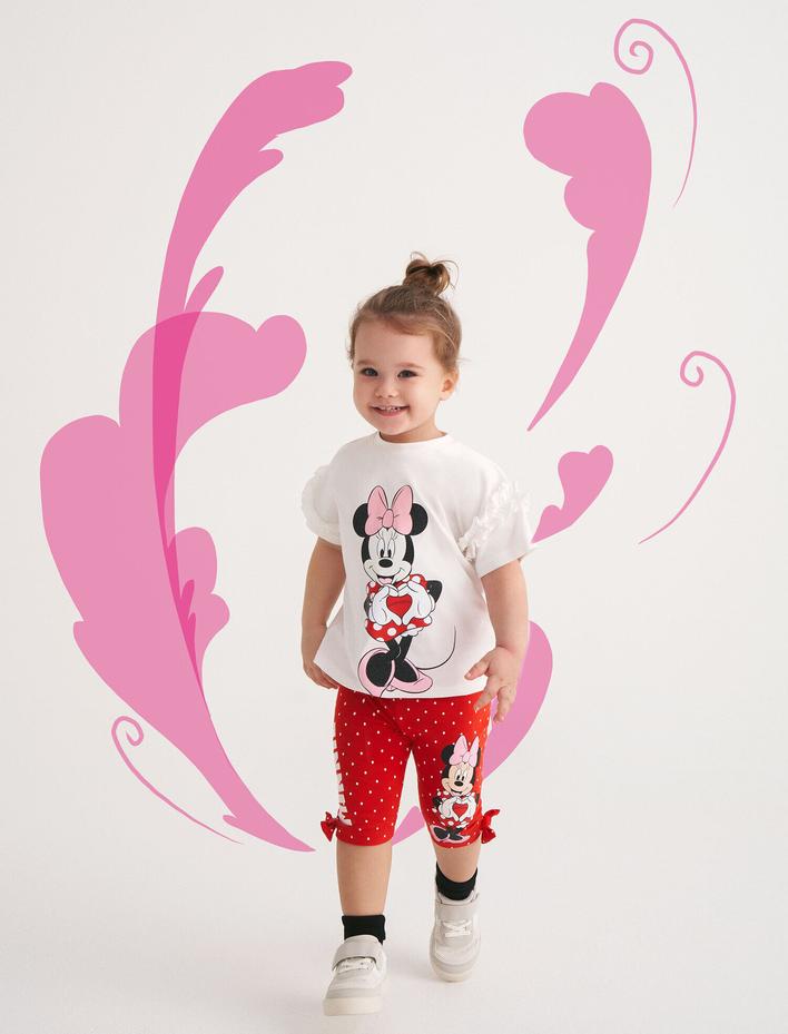 Kız Bebek Minnie Mouse Tişört Lisanslı Pamuklu