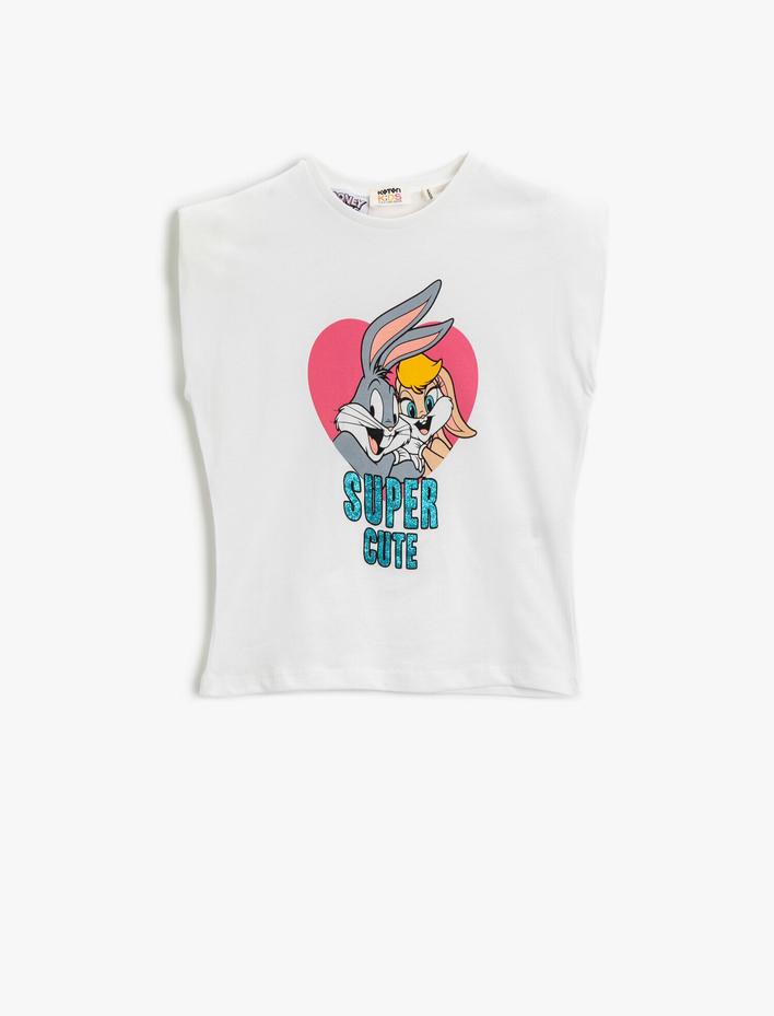 Kız Çocuk Space Jam  Tişört Lisanslı Baskılı Pamuklu