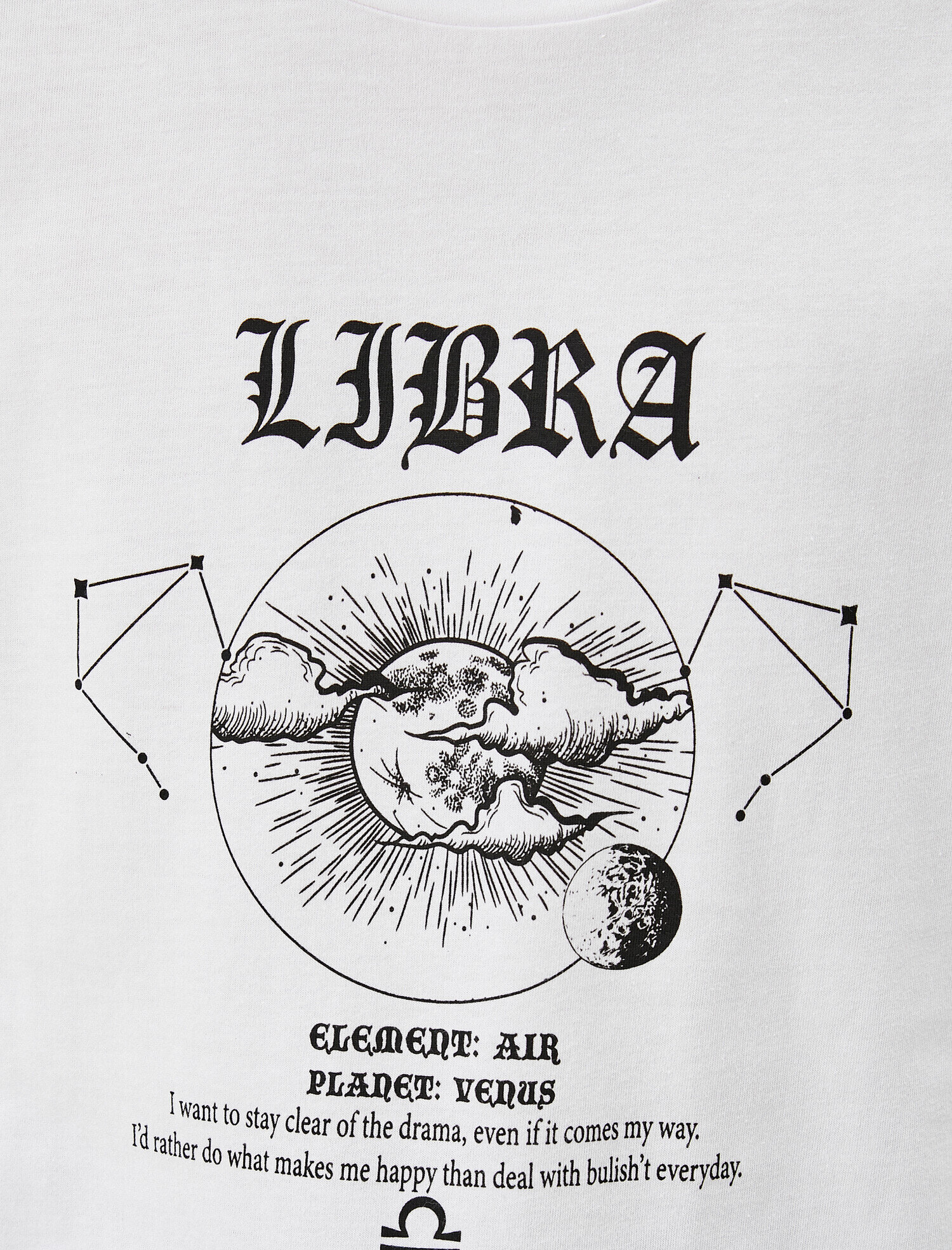   Terazi Burcu - Yazılı Baskılı Tişört Bisiklet Yaka Pamuklu