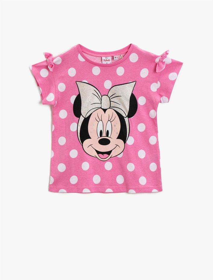 Kız Çocuk Mickey Mouse Tişört Baskılı Lisanslı Pamuklu