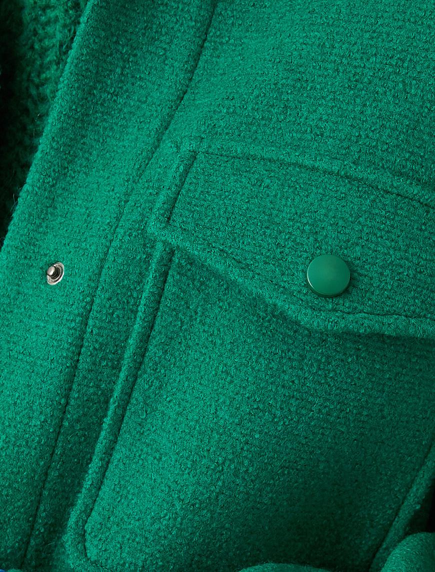   Düğmeli Cepli Oversize Ceket
