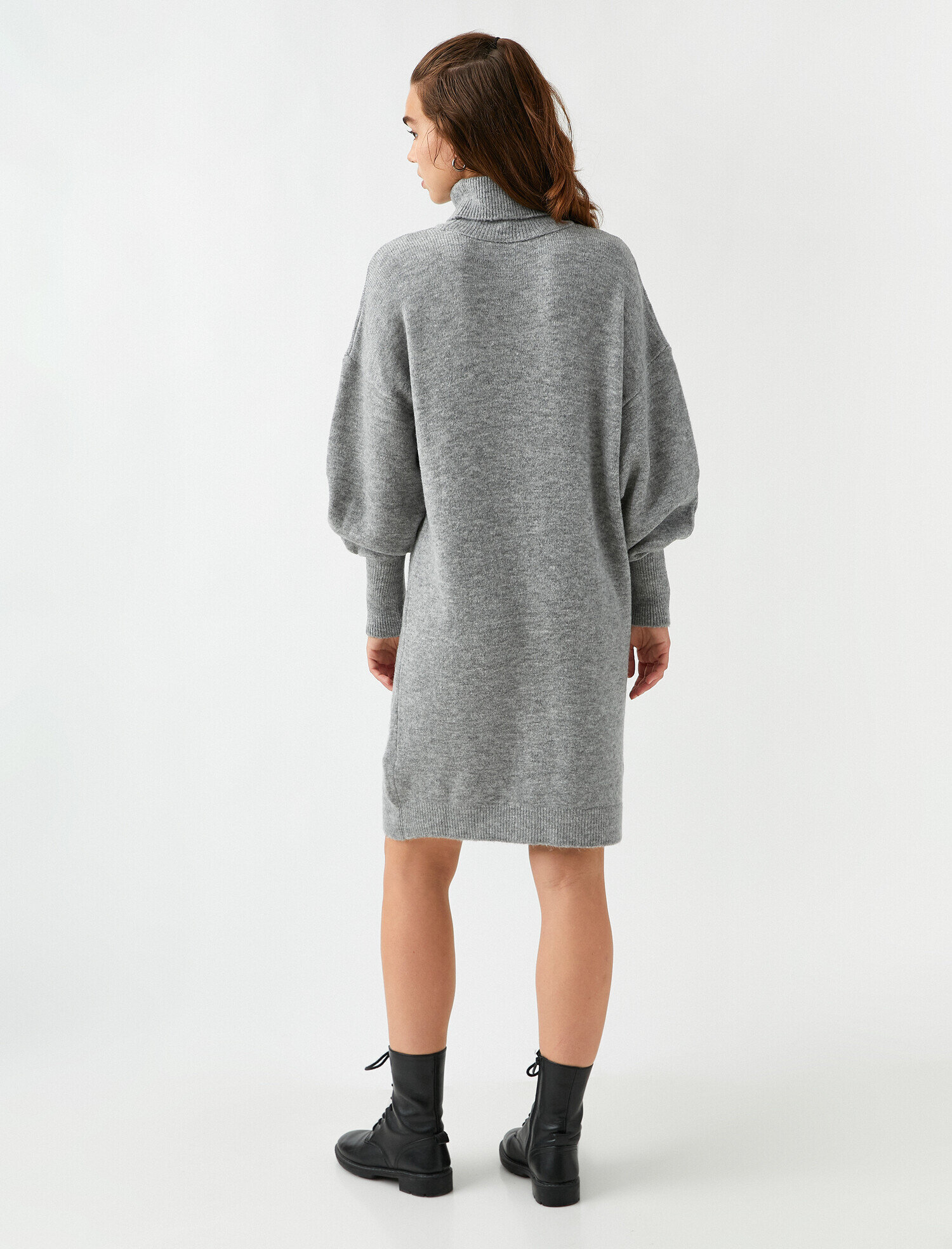   Mini Triko Elbise Relax Fit Balıkçı Yaka