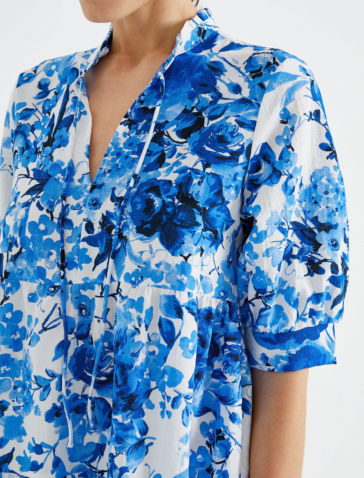   Çiçekli Yazlık Elbise Kısa Kollu