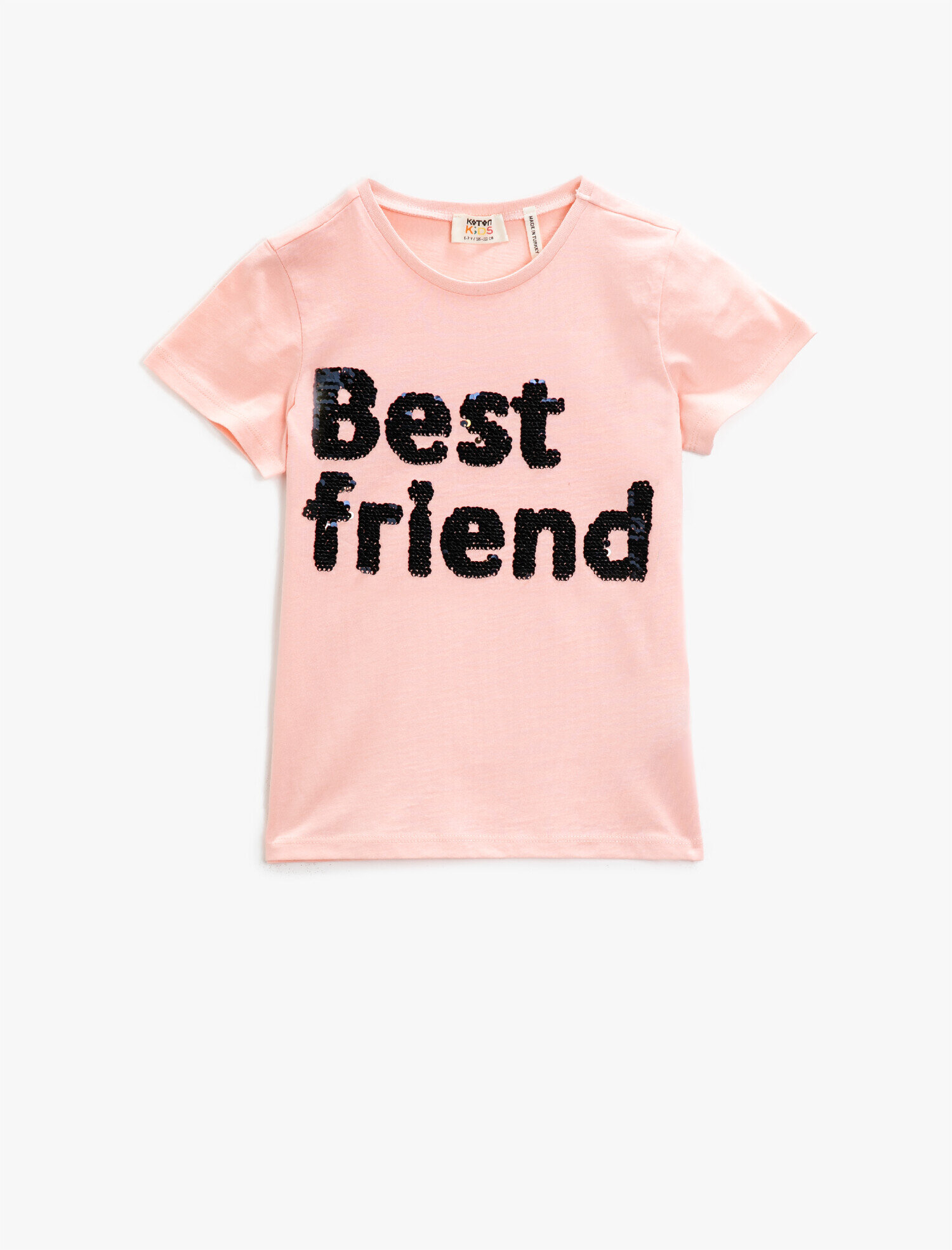  Kız Çocuk Yazılı Tişört Kısa Kollu Pamuklu Bisiklet Yaka