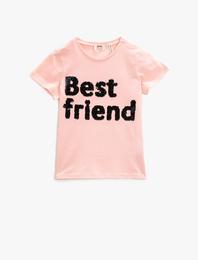 Yazılı Tişört Kısa Kollu Pamuklu Bisiklet Yaka