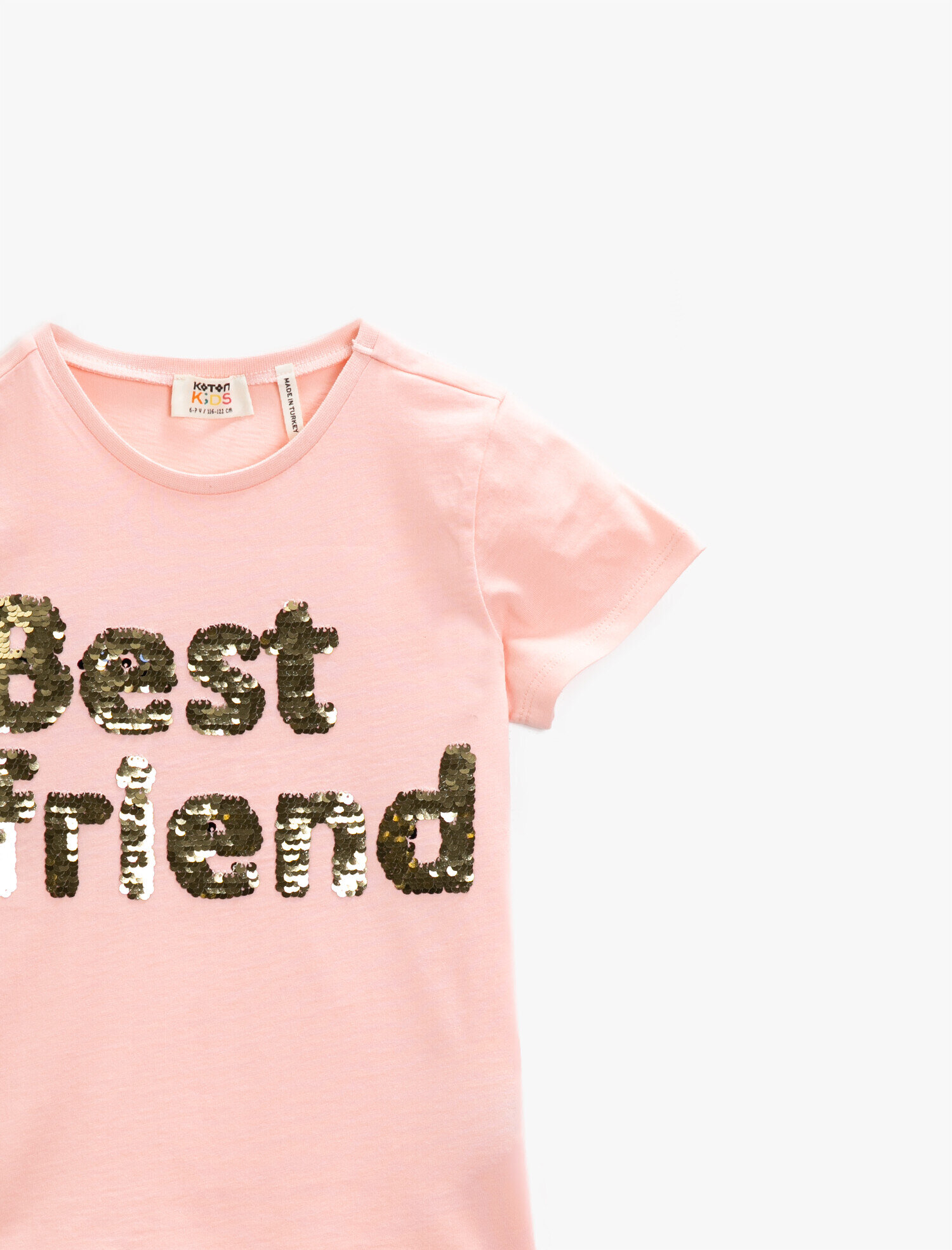  Kız Çocuk Yazılı Tişört Kısa Kollu Pamuklu Bisiklet Yaka