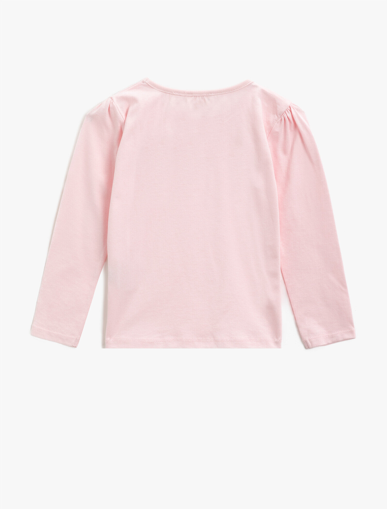  Kız Çocuk Pamuklu Yazılı Baskılı Uzun Kollu Bisiklet Yaka Tişört