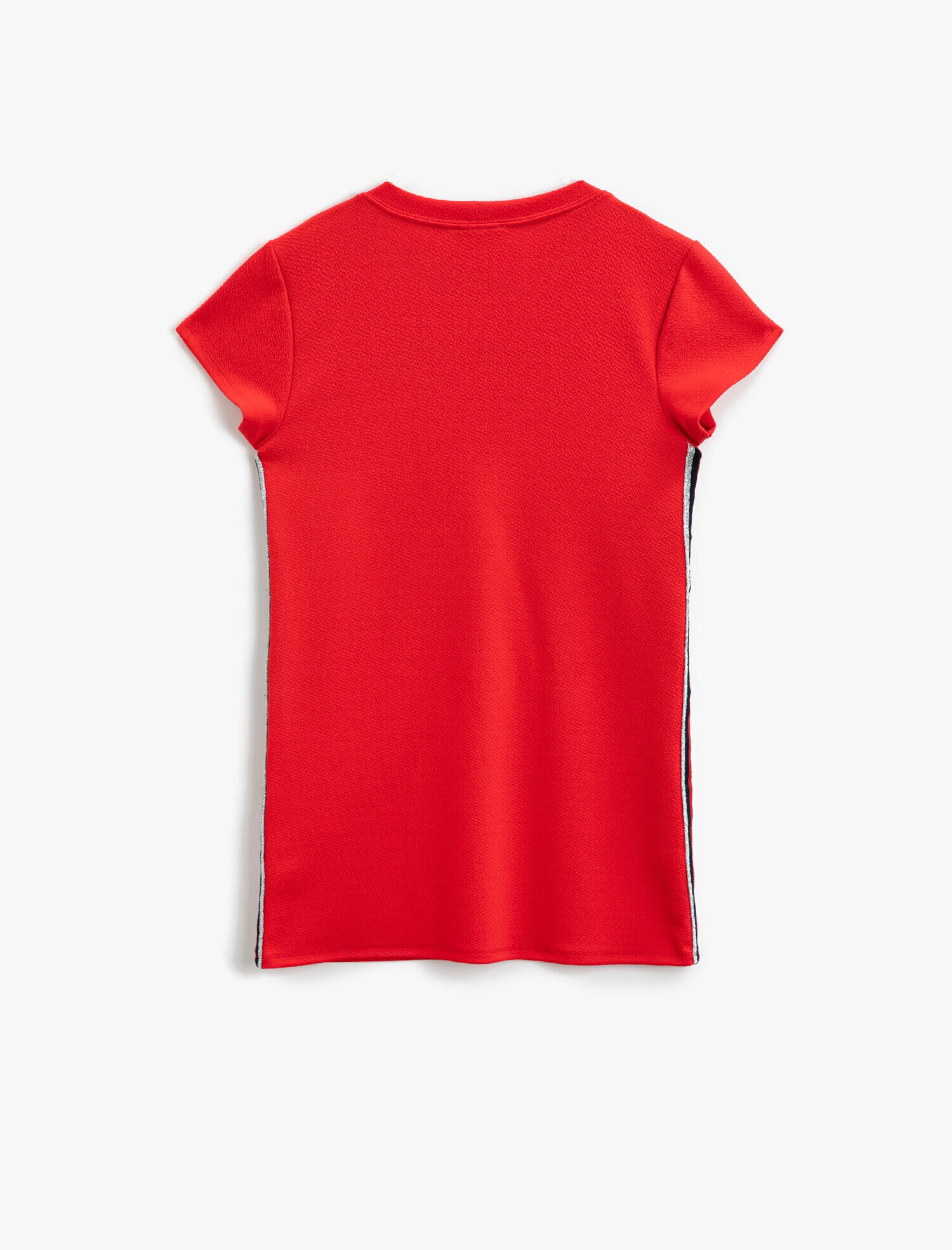  Kız Çocuk Yazılı Elbise Kısa Kollu Bisiklet Yaka