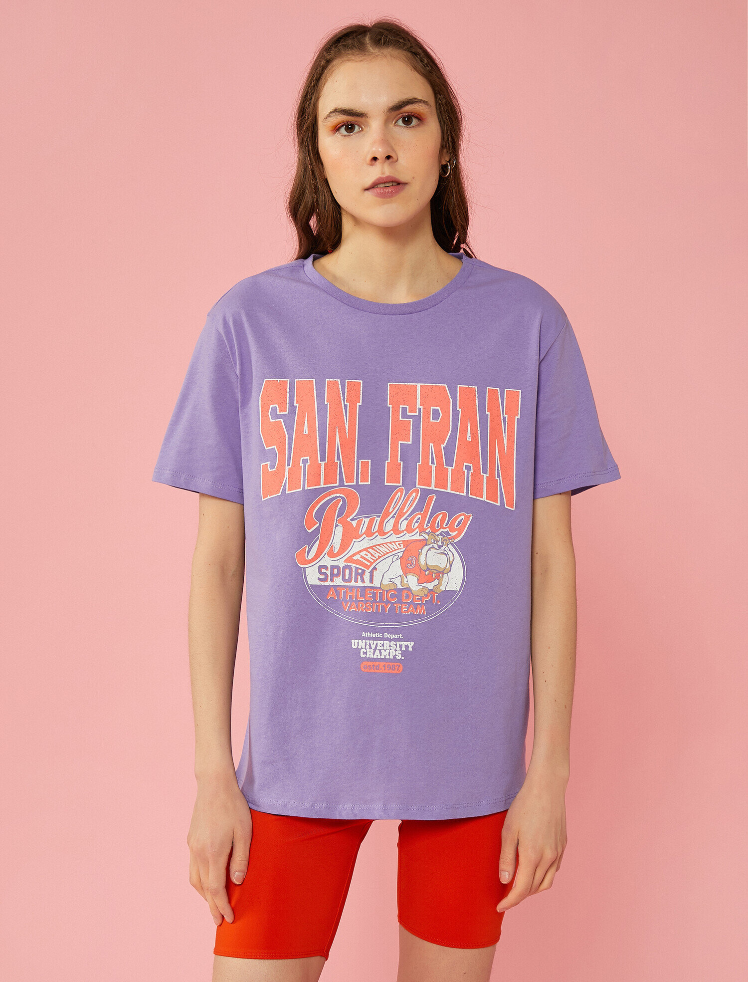   Yazılı Baskılı Tişört Bisiklet Yaka