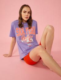 Yazılı Baskılı Tişört Bisiklet Yaka