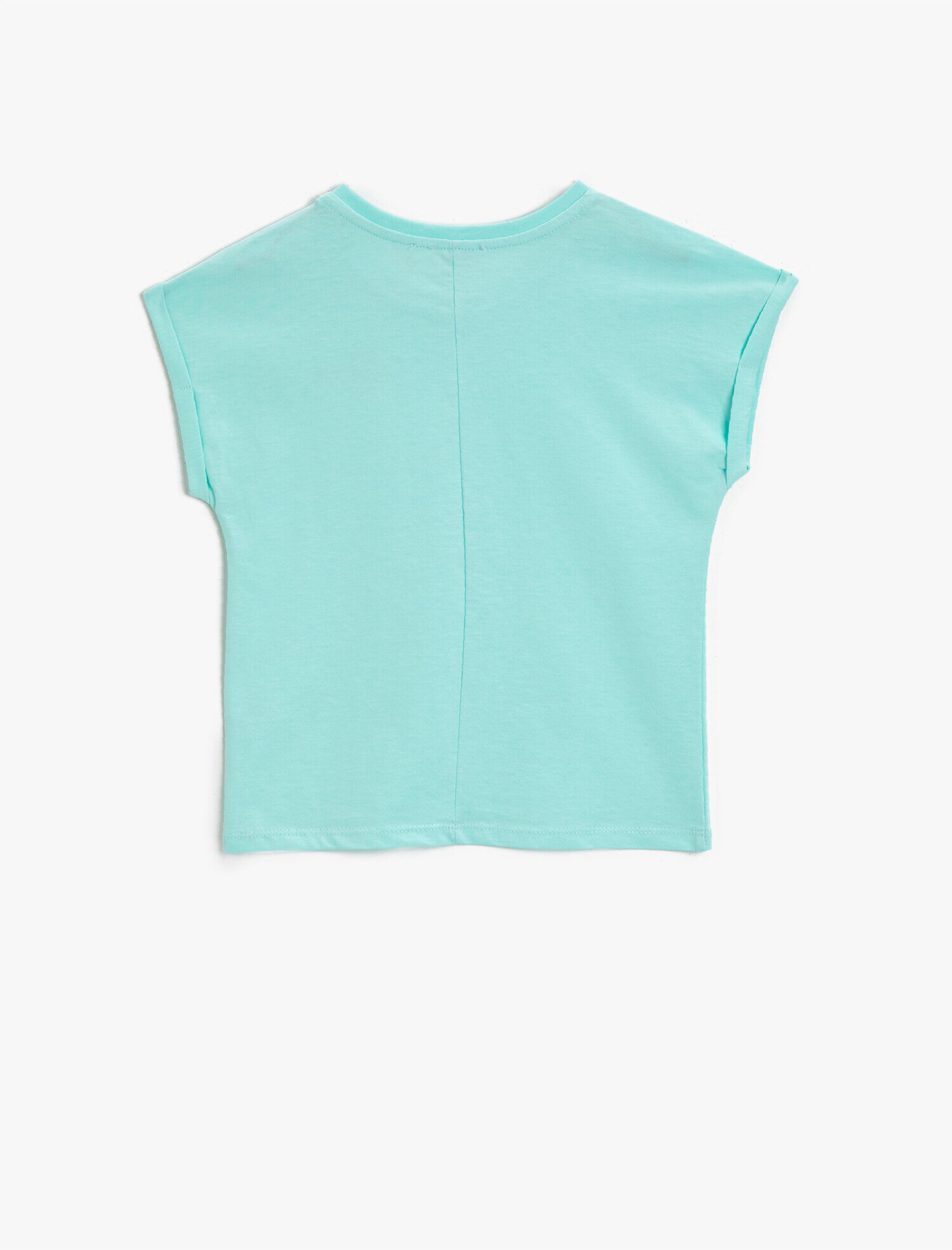  Kız Çocuk Pamuklu Baskılı Tişört Bisiklet Yaka Kısa Kollu