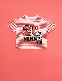 Minnie Mouse Tişört Lisanslı Çizgili Pamuklu