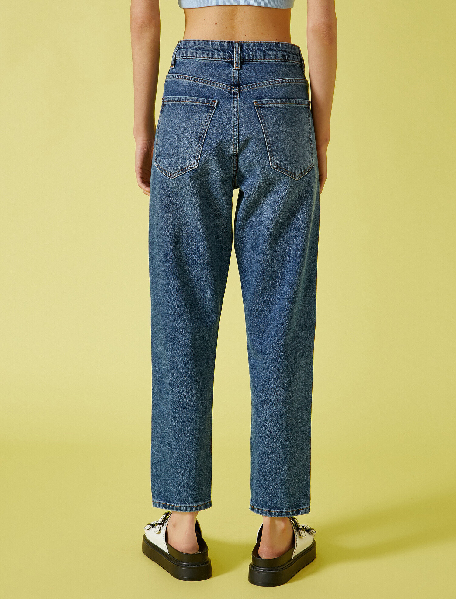   Mom Jean Normal Bel Dar Kesim Dar Paça Pantolon