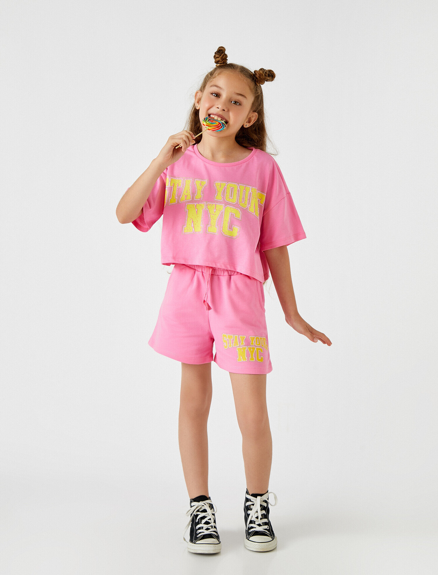  Kız Çocuk Baskılı Şort Pamuklu