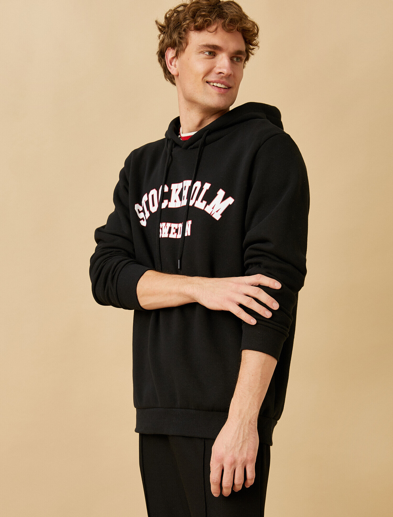   Stockholm Baskılı Kapüşonlu Sweatshirt