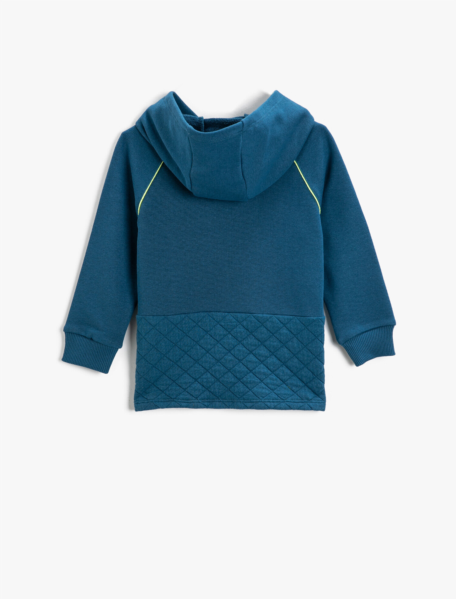  Erkek Çocuk Slogan Baskılı Kapüşonlu Sweatshirt Pamuklu Neon Şeritli