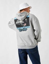 Rick and Morty Oversize Kapşonlu Sweatshirt Lisanslı Baskılı