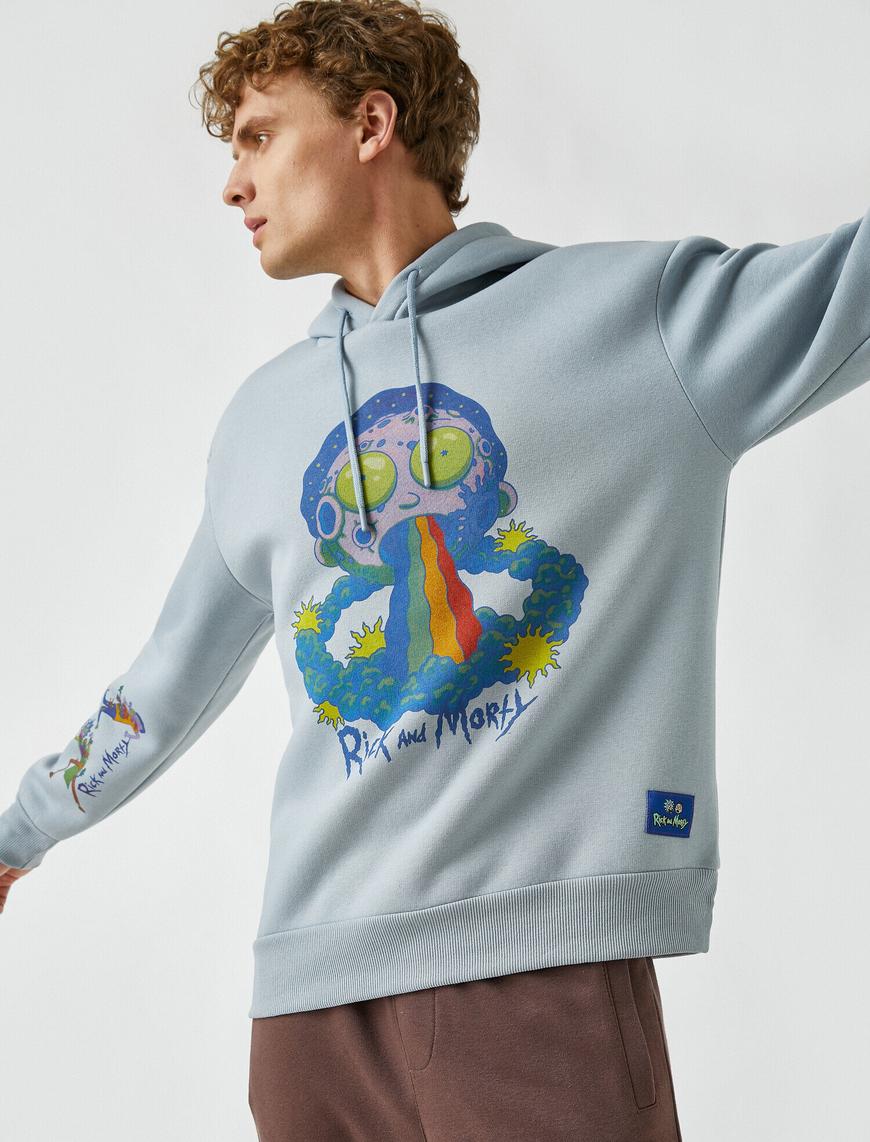  Rick and Morty Kapşonlu Sweatshirt Lisanslı Baskılı