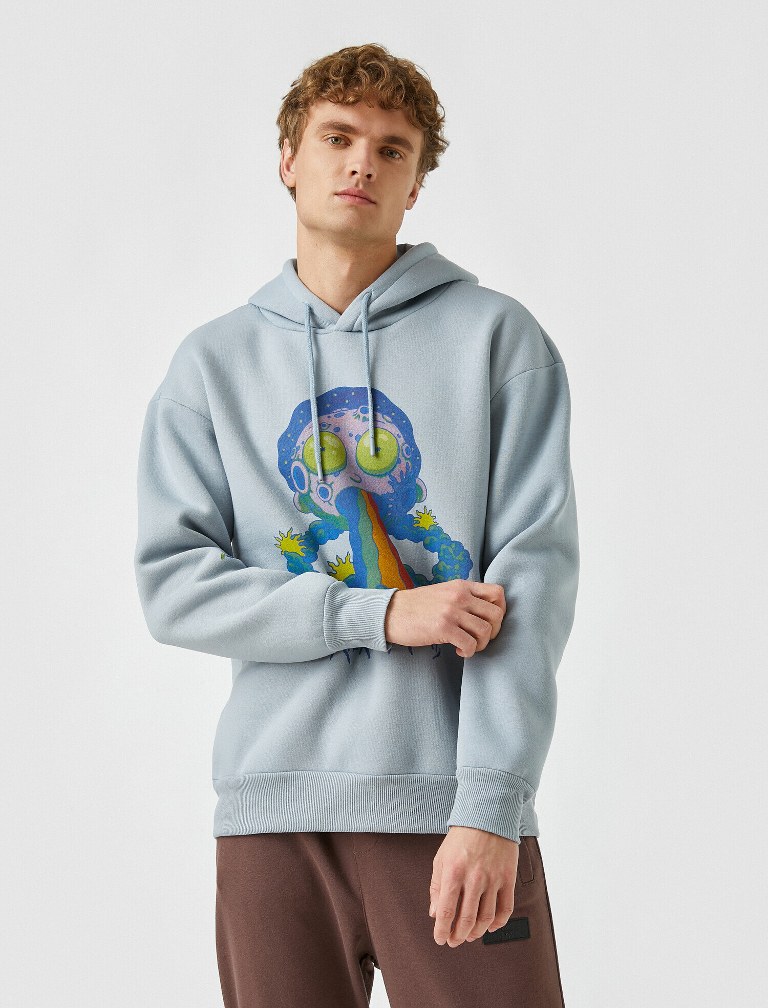   Rick and Morty Kapşonlu Sweatshirt Lisanslı Baskılı