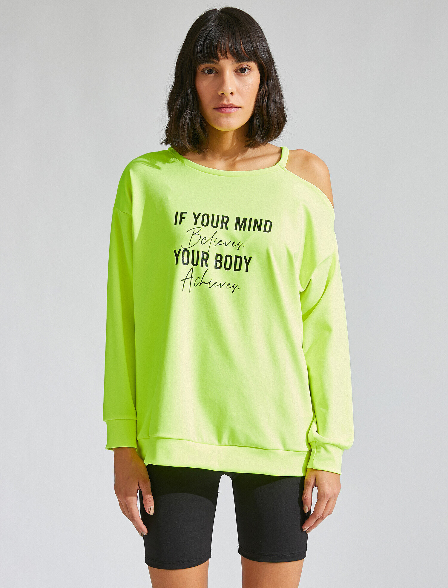   Omuz Detaylı Baskılı Sweatshirt