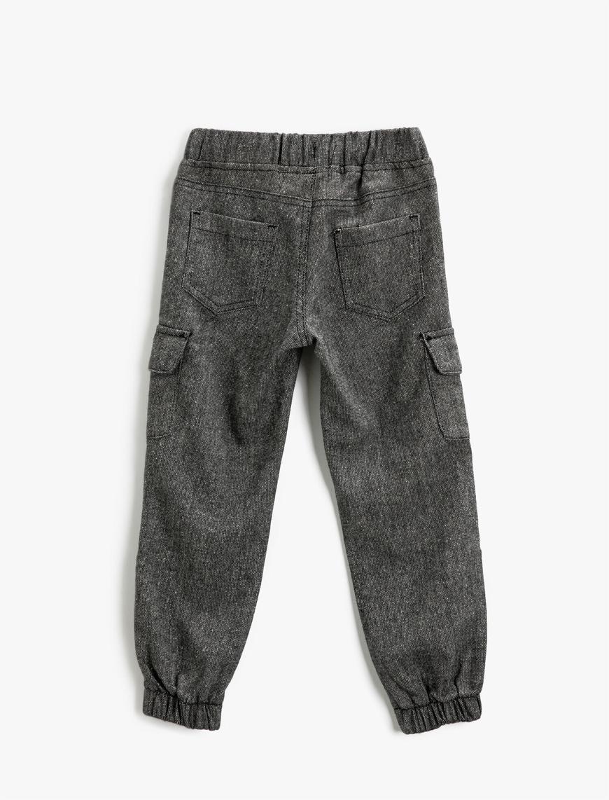  Erkek Çocuk Jogger Kargo Pantolon Beli Bağlamalı