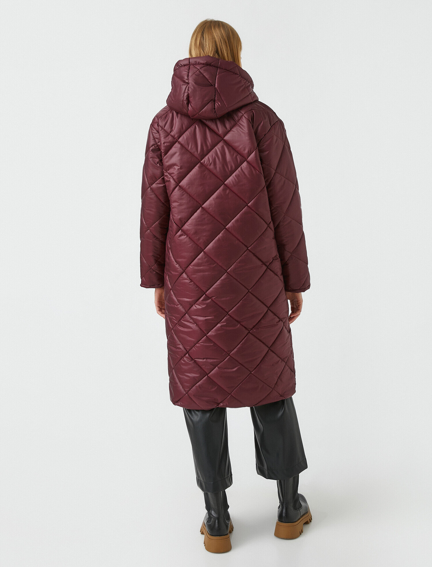   Kapitone Kapüşonlu Uzun Anorak Mont