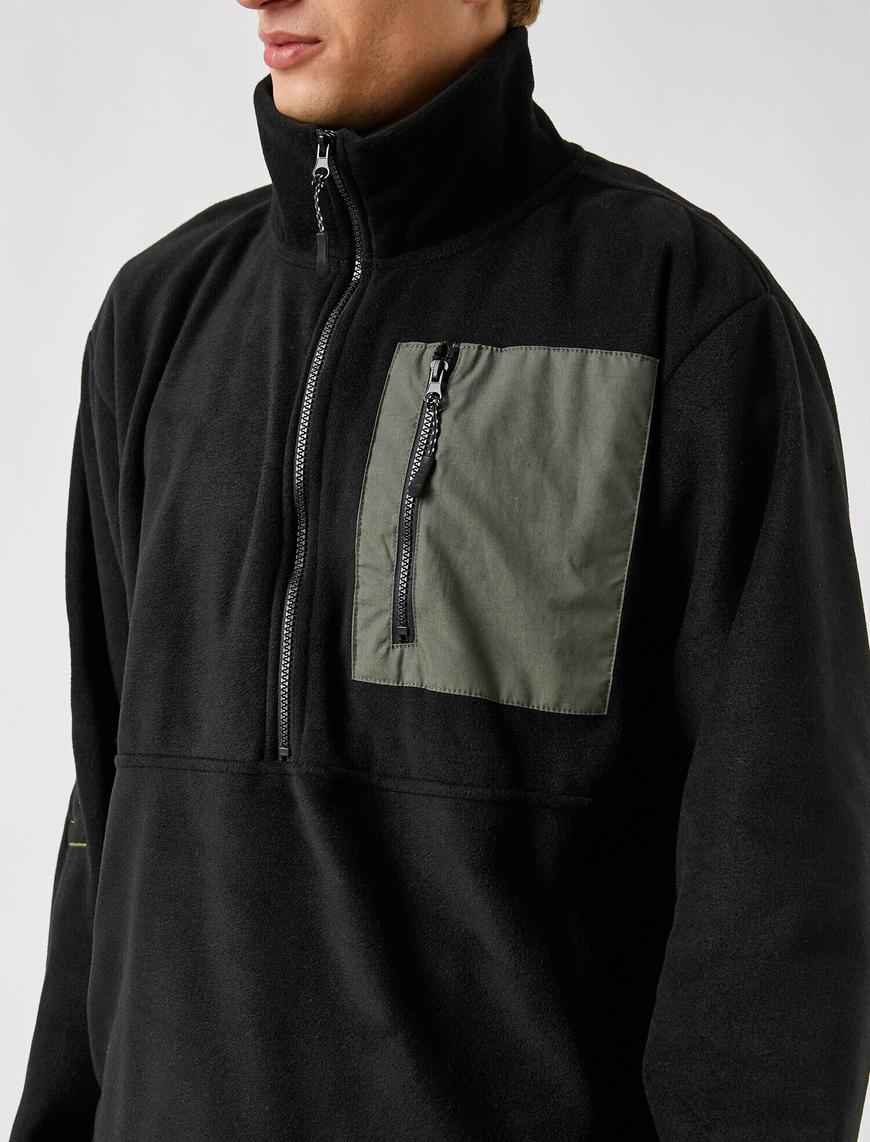   Göğüs Cepli Polar Sweatshirt