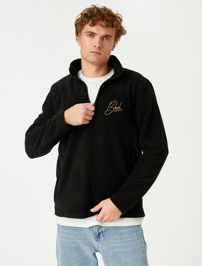  Yarım Fermuarlı Polar Sweatshirt