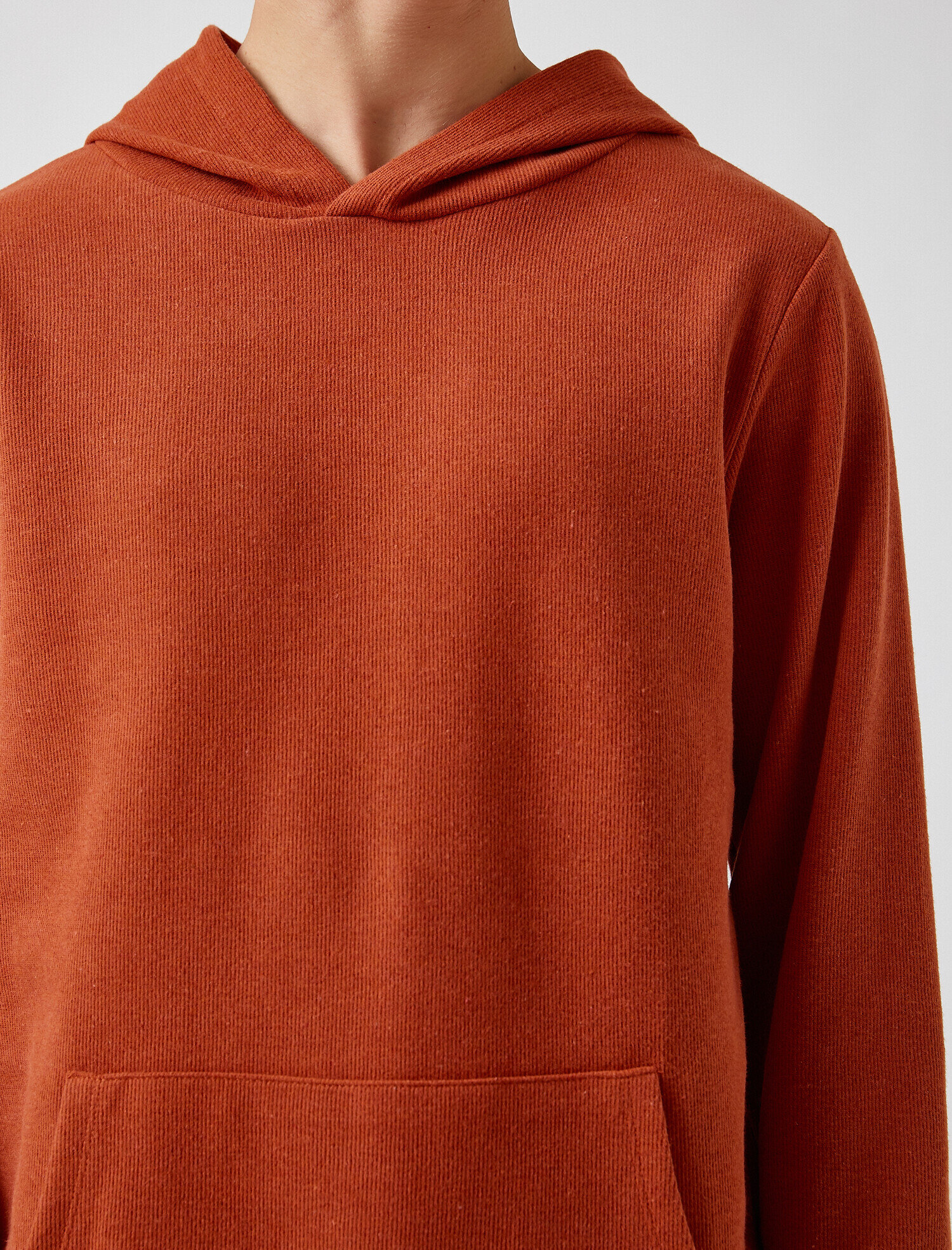   Fitilli Kapüşonlu Sweatshirt