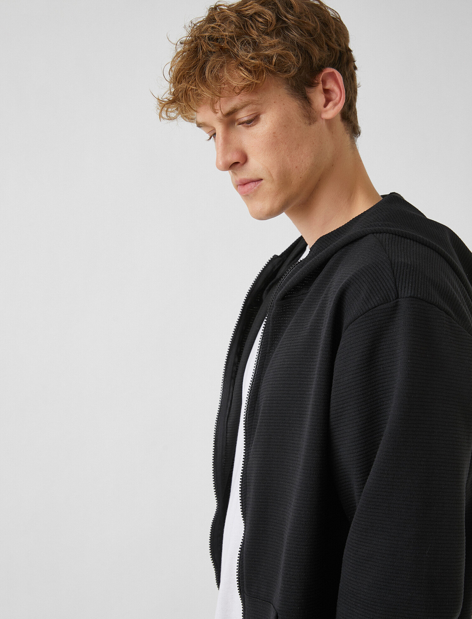   Fitilli Kumaş Kapüşonlu Sweatshirt