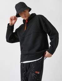 Kapitone Kapşonlu Sweatshirt