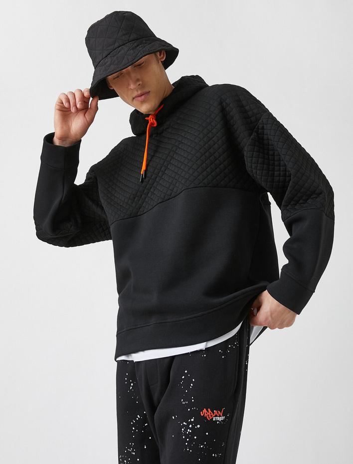  Kapitone Kapşonlu Sweatshirt