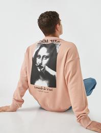 Mona Lisa Sweatshirt Lisanslı Baskılı